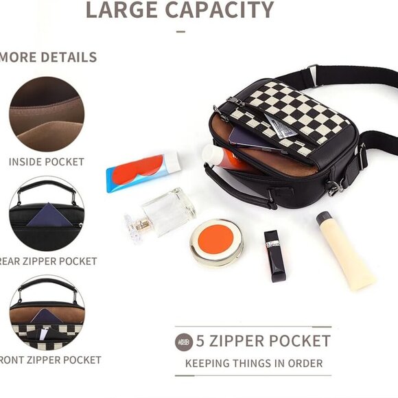 Checkered Crossbody Bags for Women Plaid Womens Cross Body Purses Checkerboard L - Picture 5 of 6